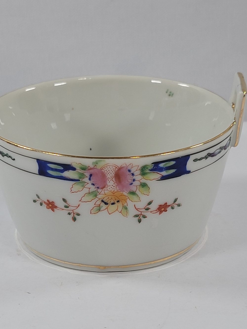 Antique Nippon Floral Butter Porcelain Pat Dish Gold Trim